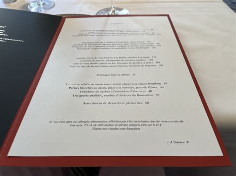 Review L Ambroisie Paris Michelin Stars