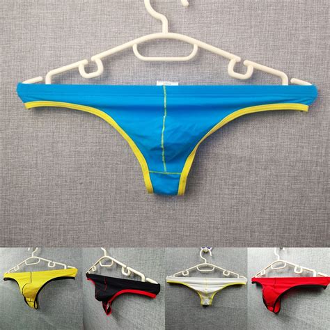 Mens Bikini Thong Soft Micro Pouch Underpants Low Waist Lingerie