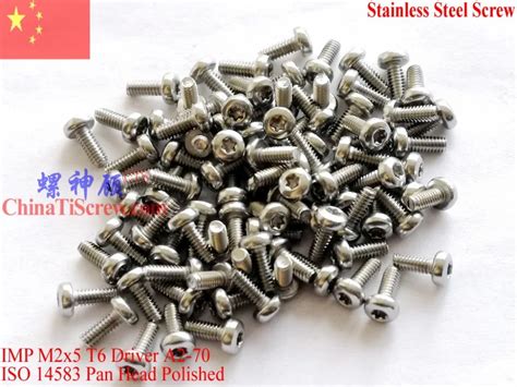 Stainless Steel Screws M2x5 ISO 14583 Pan Head Torx T6 Driver A2 70