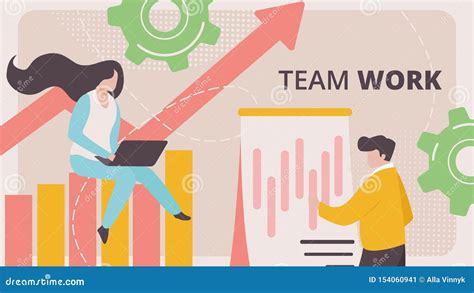 Teamwork Set Of Horizontal Teamwork Banners Vector Illustration Of