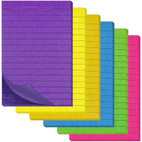 Kanoson Sticky Notes Pi Ces Notes Autocollantes Lignes Feuilles