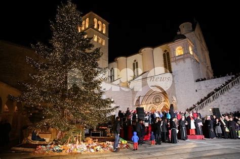 Sacro Convento Assisi Dicembre Accensione E Benedizione Albero Di