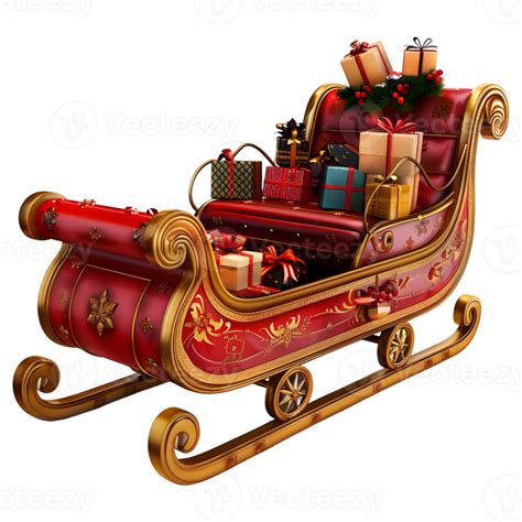 Christmas Santa Claus Sleigh On Transparent Background 45764551 Png