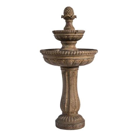 XBrand 39 Solar Water Fountain 2 Tier Outdoor Sand Stone EBay