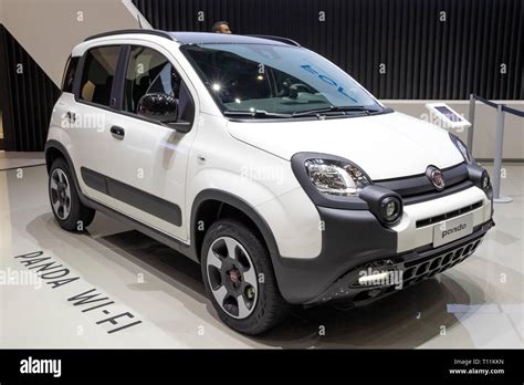 Geneva Switzerland March 5 2019 New Fiat Panda Car Showcased At