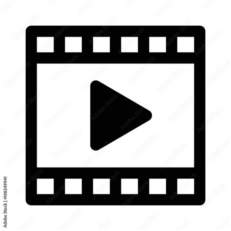 Video or movie clip play line art icon for apps and websites Stock Vector | Adobe Stock