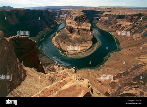 Horseshoe Bend Lake Powell Man Made Reservoir Created By Damming The