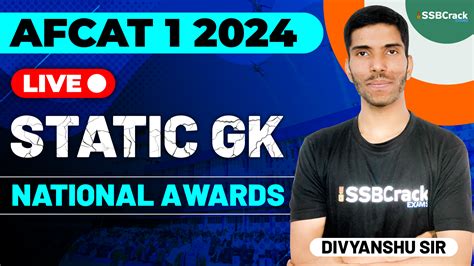 AFCAT 1 2024 Exam Static GK Live National Awards