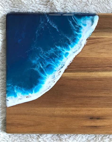 Resin Cutting Board Ocean Epoxy Resin Wooden Boards Etsy