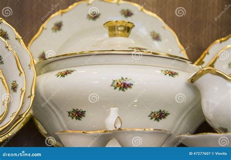 Royal Porcelain Dining Tableware Set Stock Image - Image of gift ...