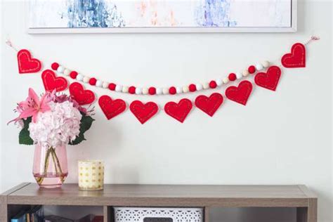 Valentines Day Garland Felt Hearts Attempts At Domestication