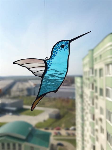 Hummingbird Stained Glass Suncatcher Window Hanging T For Etsy