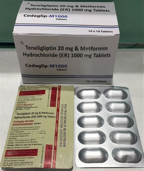 Teneligliption 20mg And Metformin Hydrochloride Er 1000mg Tablets At