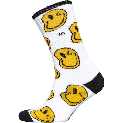 Buy Vans Kids Smiley Drip Crew Socks Blackwhite