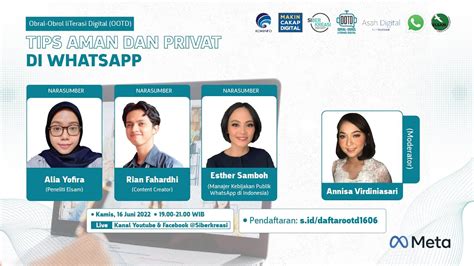 obral obrol literasi digital ootd tips aman  privat  whatsapp