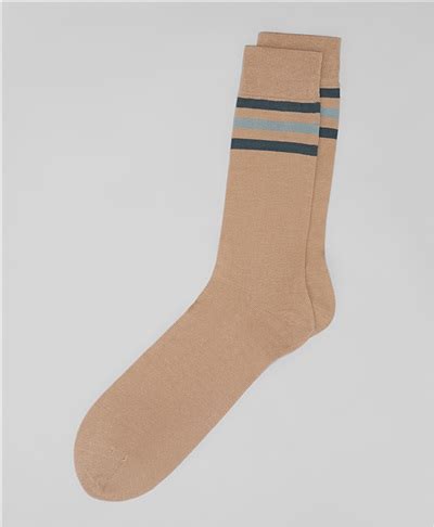 Носки повседневные с полосками, из хлопка в бежевом цвете SK-0365 BEIGE ...