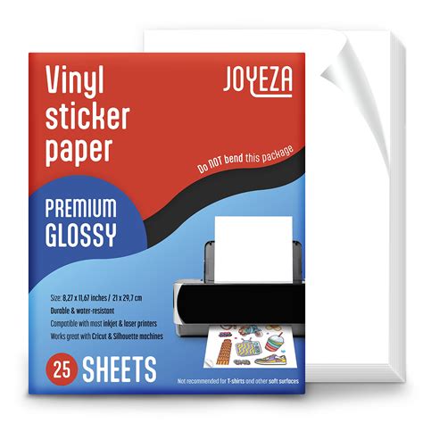 Joyeza Premium Printable Vinyl Sticker Paper For Inkjet Printer