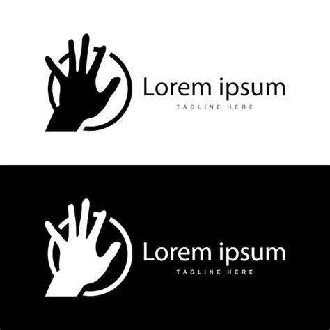 Premium Vector Simple Hand And Fingers Vector Design Minimalist Black