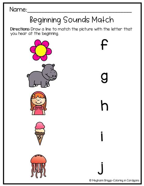 Beginning Sounds Match Beginning Sounds Worksheets Letter