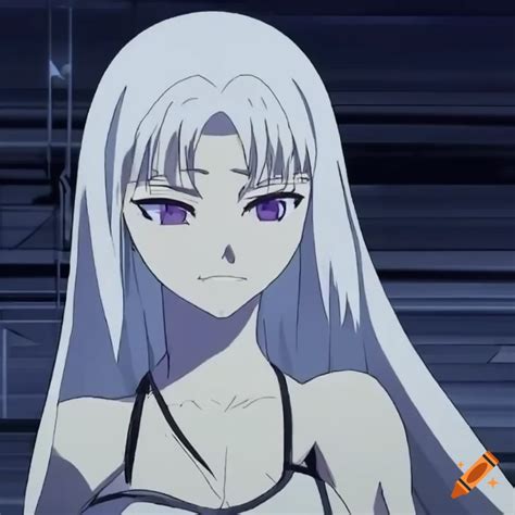 A Unique Anime Character With A White And Cracked Metallic Skin And