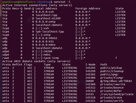 Netstat Command In Linux Dataflair