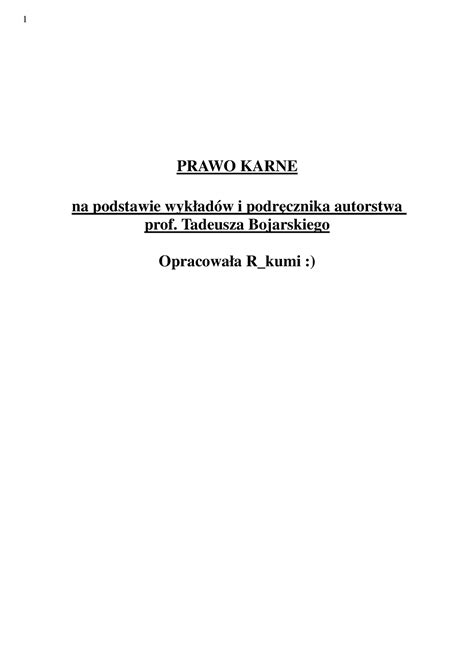 Skrypt Prawo Karne PRAWO KARNE na podstawie wykładów i podręcznika