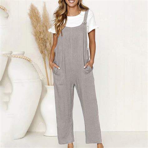 Womens Casual Loose Baggy Pocket Jumpsuit Fashion Playsuit Trousers