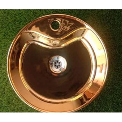 Round Golden Ceramic Designer Imported Table Top Wash Basin For