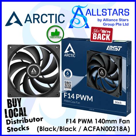ARCTIC F14 PWM Case Fan 140mm Fan (Black / Black) (ACFAN00218A ...