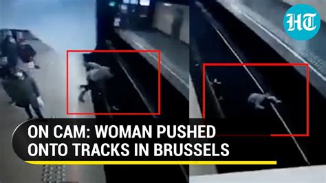 Watch Man Pushes Woman In Front Of Moving Train At Brussels Metro