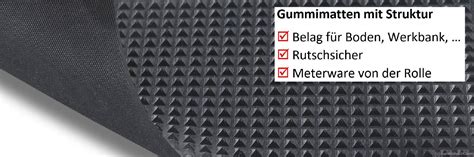 Antirutschmatten Mit Struktur Vollgummi Meterware