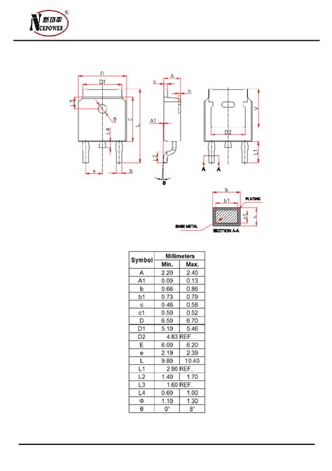 NCE60P82AK Datasheet 6 7 Pages NCEPOWER NCE P Channel Enhancement