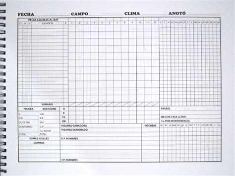 Libreta Score De Anotaciones Para Beisbol Nimble MercadoLibre