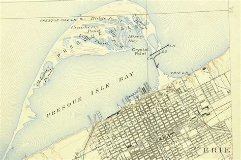 Erie Map of Erie Pennsylvania Topographic Print Antique USGS | Etsy