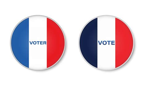 2022 presidential election in France badge or button with french flag ...