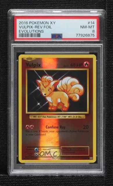 2016 POKÉMON XY Evolutions 20th Anniversary Reverse Foil Vulpix 14 PSA