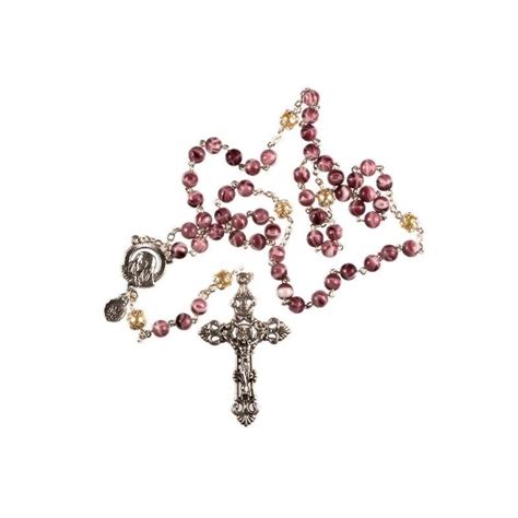 Amethyst Marble Effect Rosary Beads Traditional Style Rosary Beads