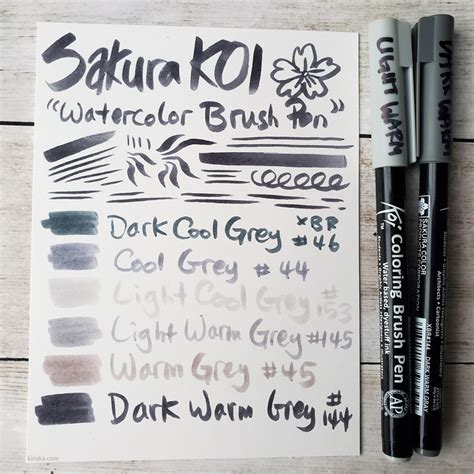 Review Sakura Koi Coloring Brush Pen Pc Grey Set Kiriska