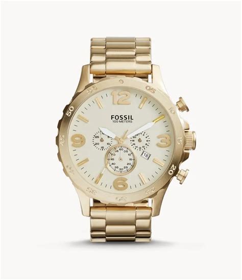 Fossil Nate Chronograph Champagne Dial Gold Tone Mens Watch Jr1479 Lazada Ph