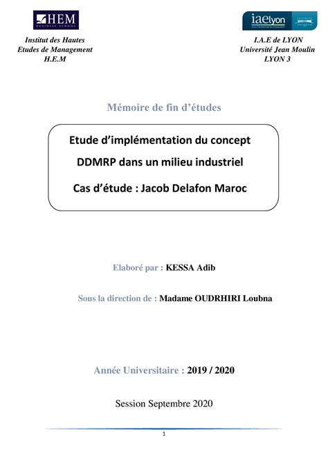 Etude D Impl Mentation Du Concept Ddmrp Dans Un Milieu Industriel Cas