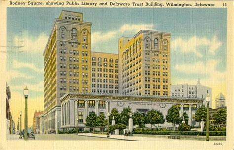 Rodney Square, showing the Wilmington Public Library, Delaware | Postcard, Big ben, Landmarks