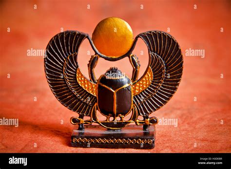 ancient Egyptian scarab winged statue - decoration replica Stock Photo ...