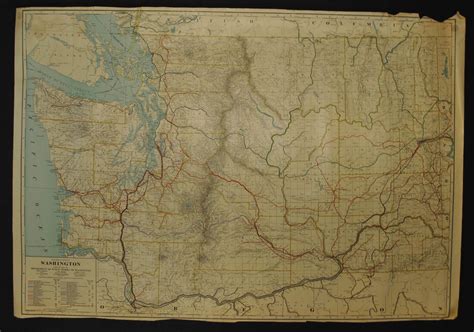 Washington State Railroad Map, 1928 - Kroll Antique Maps