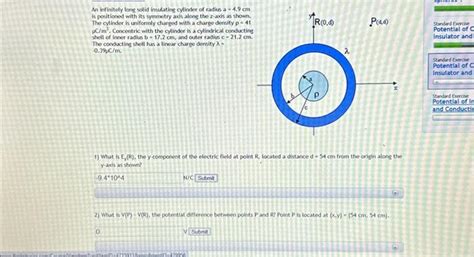 Solved An Infinitety Long Solid Insulating Cylinder Of Chegg