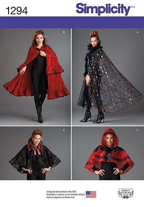 4 Fabulous Capes Pattern By Simplicity Costumes 07851294 Costume