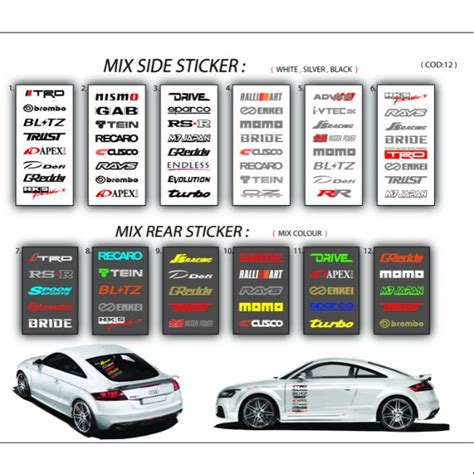 Body Sticker Toyota Trd Nissan Nismo Hks Shopee Malaysia