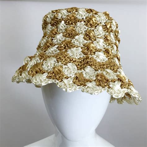 Prada Woven Raffia Bucket Sun Hat At Stdibs