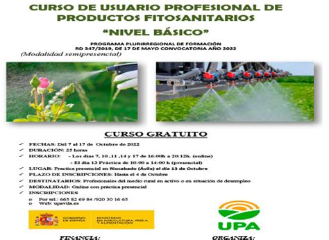 CURSO DE USUARIO PROFESIONAL DE PRODUCTOS FITOSANITARIOS NIVEL BÁSICO