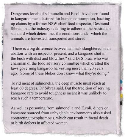 Kangaroo contamination - Learn the health risks of eating kangaroo ...