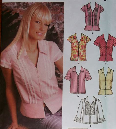 Easy Misses Blouse With Sleeve And Trim Simplicity 5194 Pattern Plus Sz 14 To 20 Uncut